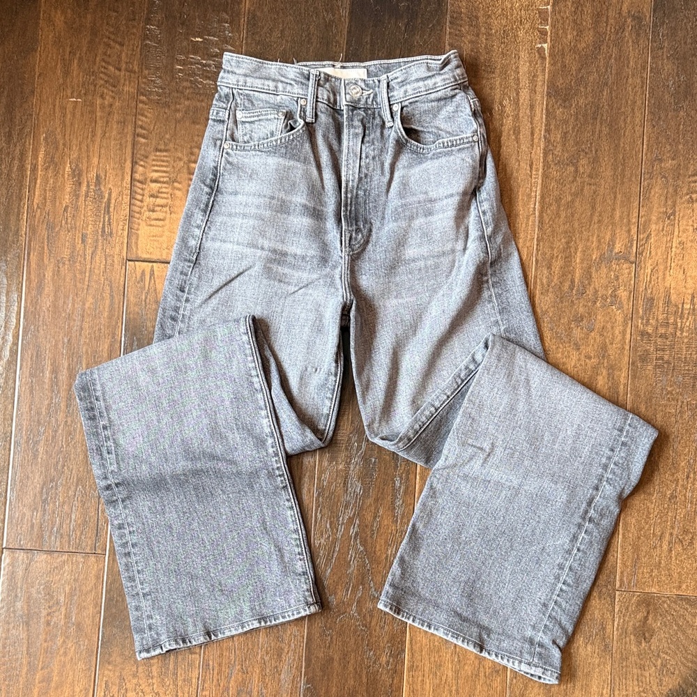 MOTHER denim, the maven heel jeans in uncommon ground/gray wash size 25.
